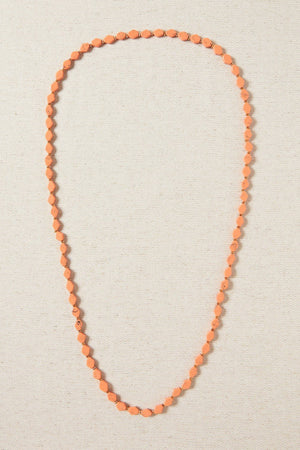 Collar Largo Resinas Naranja Coral
