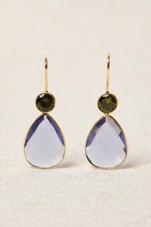 Blue Natural Stone Teardrop Earring