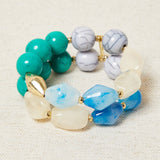 Turquoise Resin Double Bracelet