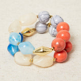 Pulsera Doble Resinas Coral