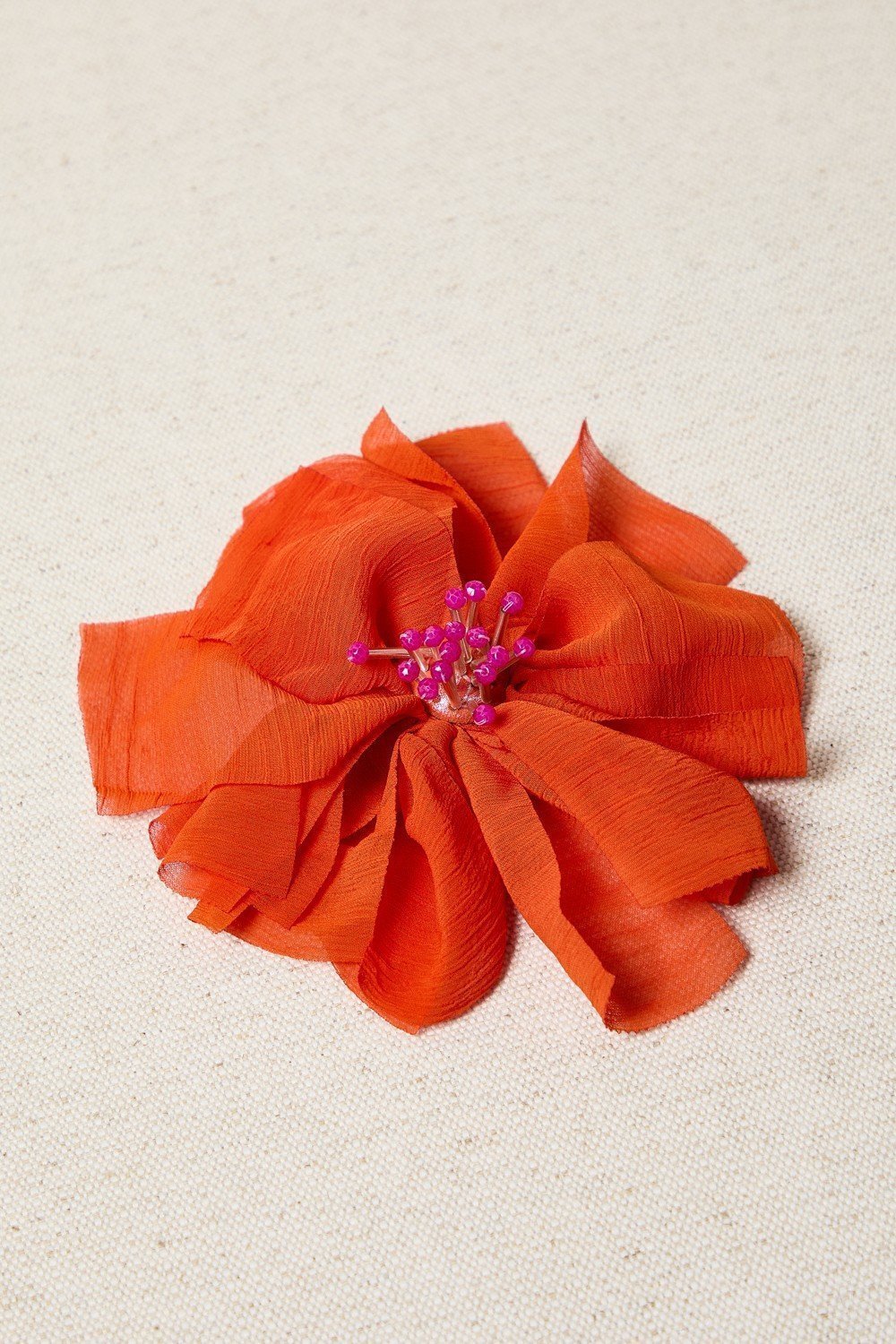 Broche Flor Gasa Naranja