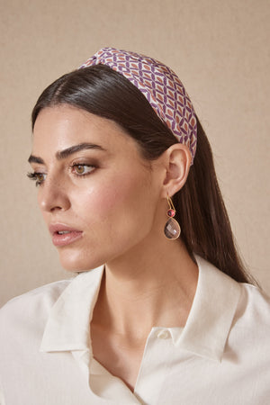 Diadema Estampado Geométrico Morado