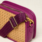 Violet Rattan Crossbody Bag