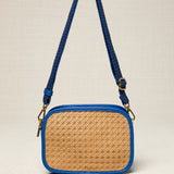 Blue Rattan Crossbody Bag