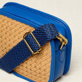 Blue Rattan Crossbody Bag