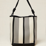Bolso Maxi Shopper Rayas Negro