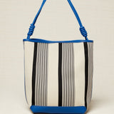 Bolso Maxi Shopper Rayas Azul
