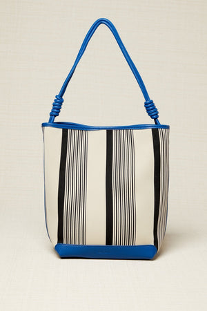 Bolso Maxi Shopper Rayas Azul