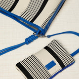 Bolso Maxi Shopper Rayas Azul