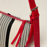 Striped crossbody bag Red