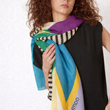Orange Geometric Print Scarf