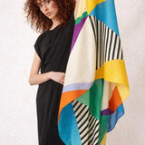 Orange Geometric Print Scarf