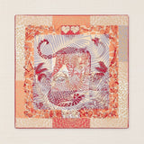 Fular Pañuelo Estampado Guepardos Rojo