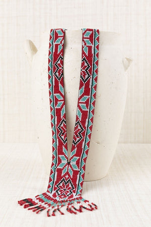 Collar Azteca Resina Rojo
