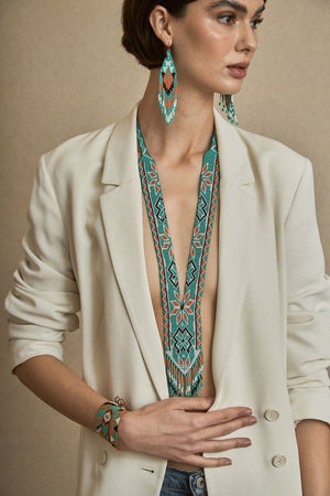 Collar Azteca Resina Naranja