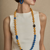 Long Resin Necklace - Blue