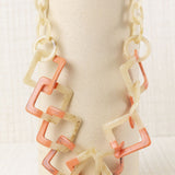 Collar Eslabones Resina Geométricos Rojo