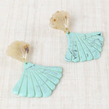 Pendientes Abanico Resina Turquesa