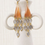 Pendientes Piedras Colgantes Naranja