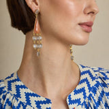 Pendientes Piedras Colgantes Naranja