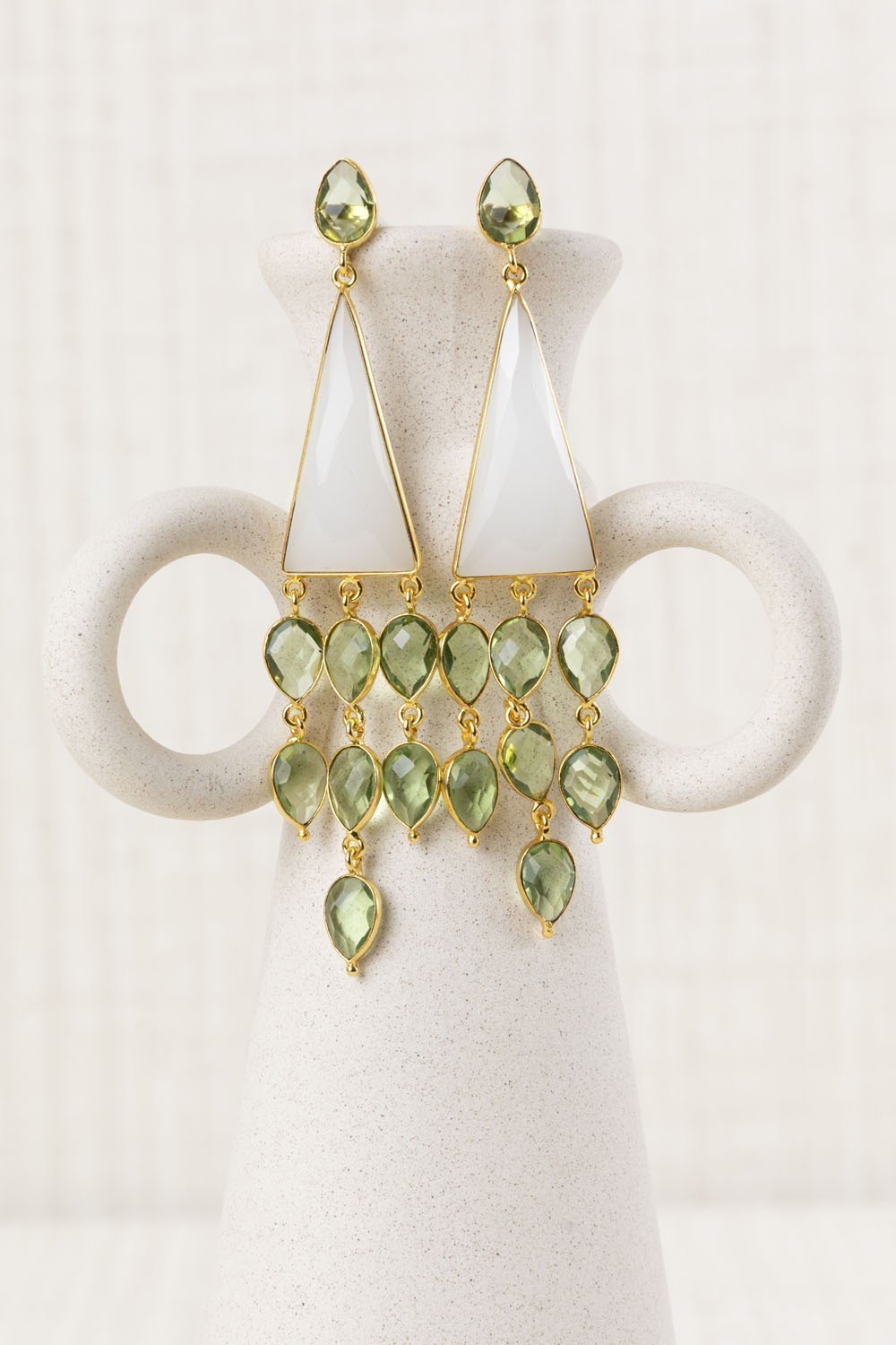 Pendientes Piedras Colgantes Blanco
