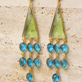 Green Hanging Stone Earrings