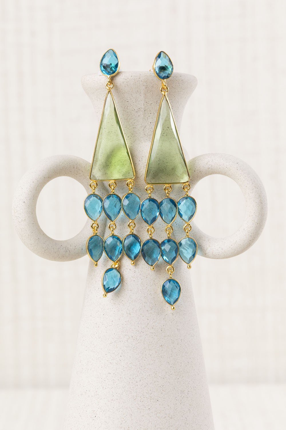 Pendientes Piedras Colgantes Verde