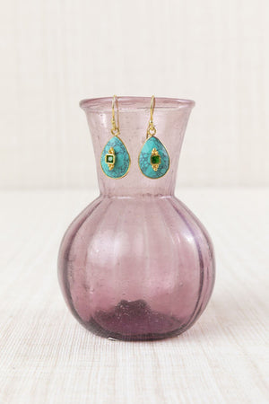 Pendientes Gota Pulida Turquesa