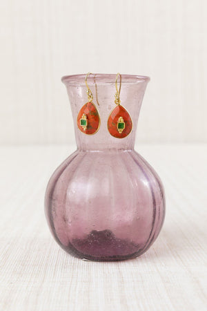 Pendientes Gota Pulida Rojo