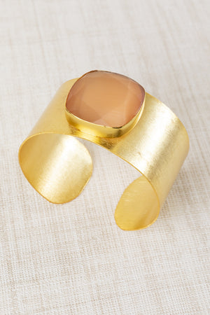 Pulsera Brazalete Piedra Semipreciosa Naranja