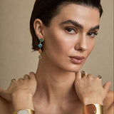 Pulsera Brazalete Piedra Semipreciosa Naranja