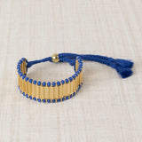 Blue Metallic Fan Bracelet
