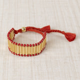 Pulsera Abanico Metalizado Rojo