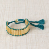 Pulsera Abanico Metalizado Verde