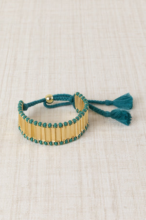 Pulsera Abanico Metalizado Verde