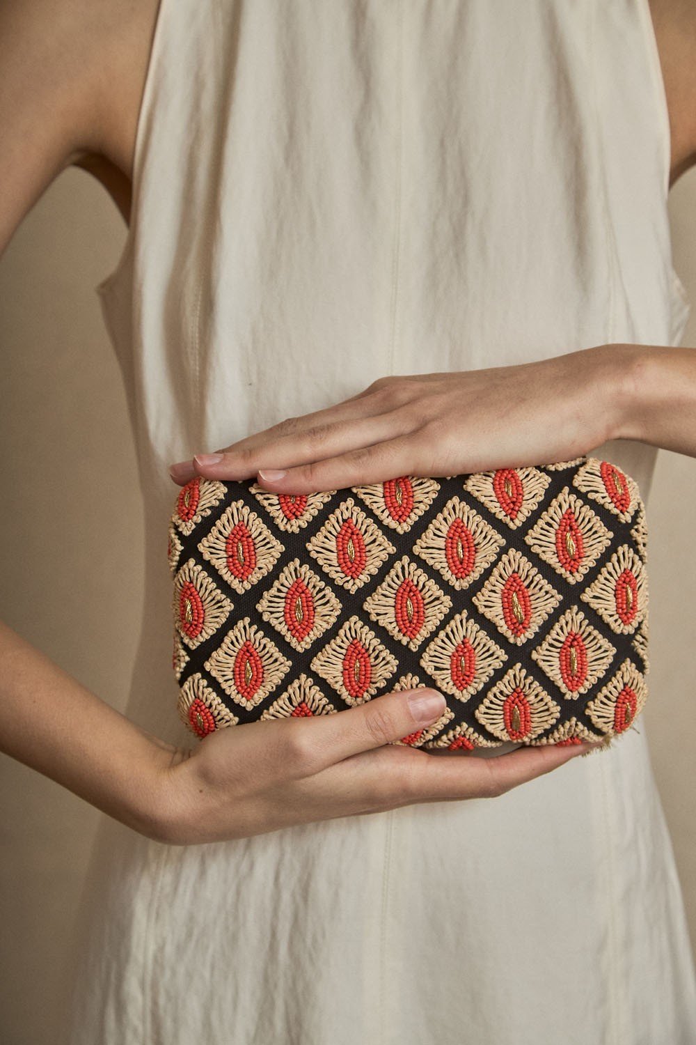 Bolso Clutch Resinas Rojo