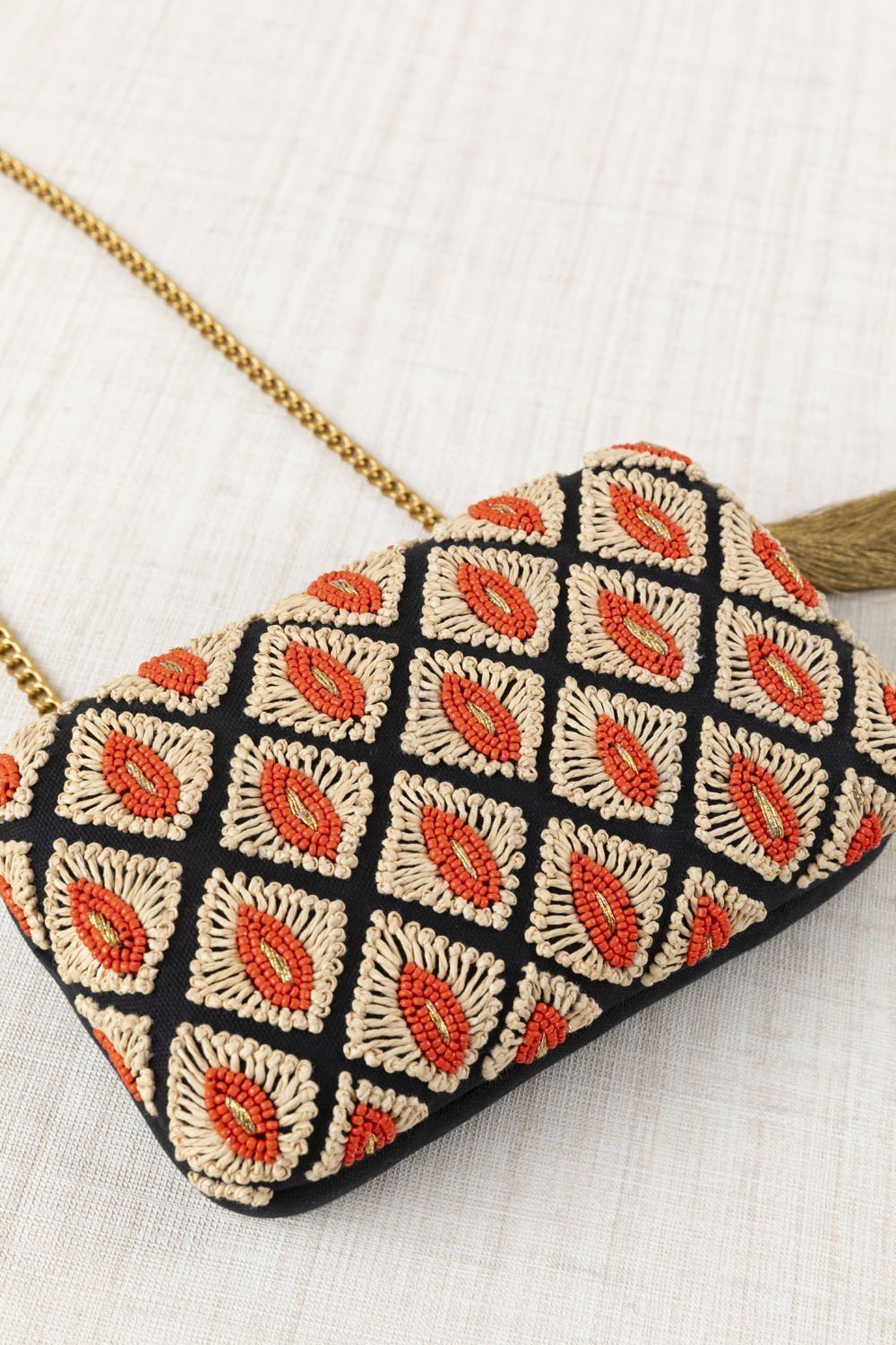 Bolso Clutch Resinas Rojo