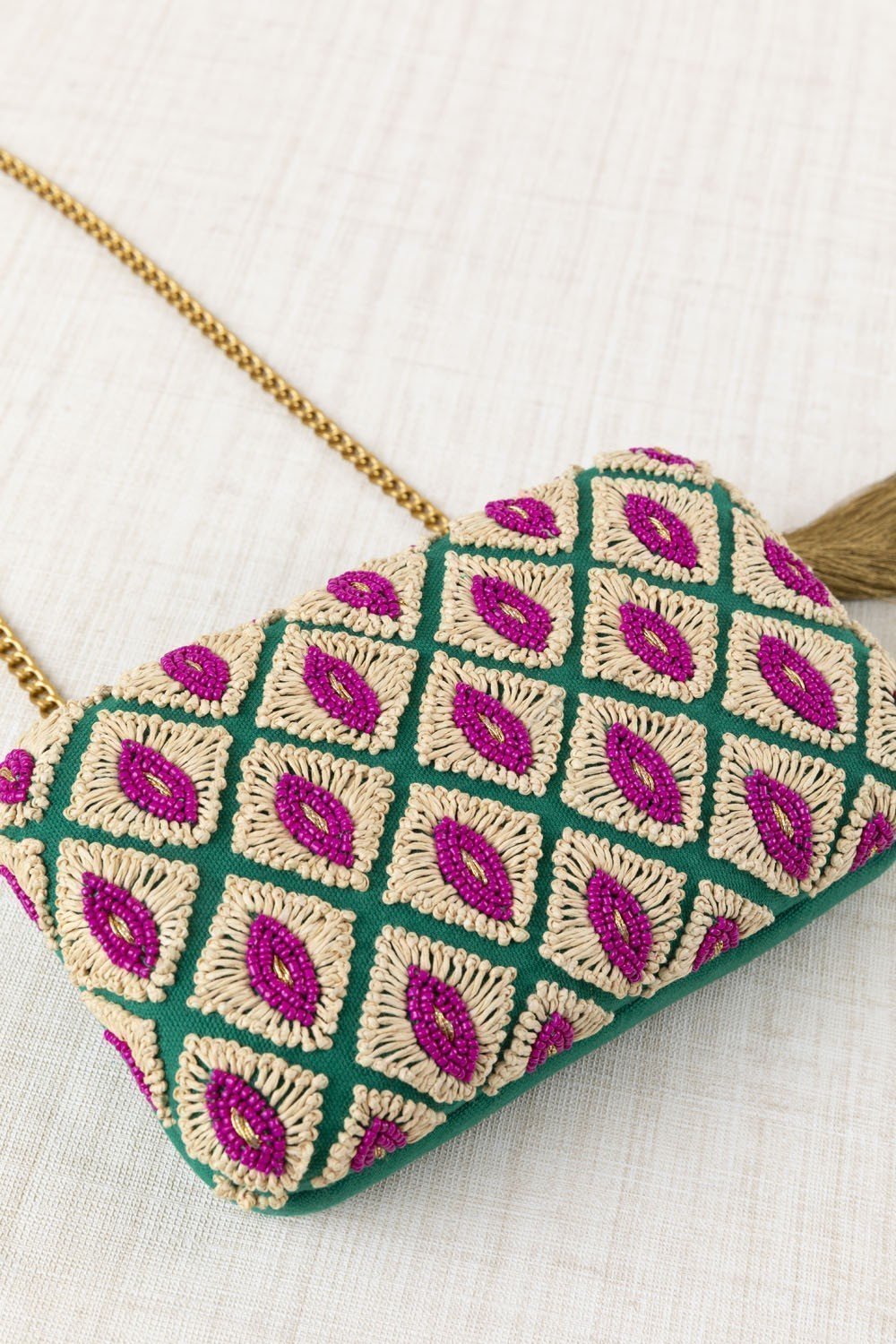 Bolso Clutch Resinas Fucsia