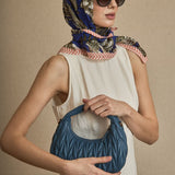 Pleated Mini Blue Bag