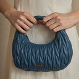 Pleated Mini Blue Bag