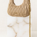 Bolso Plisado Mini Beige
