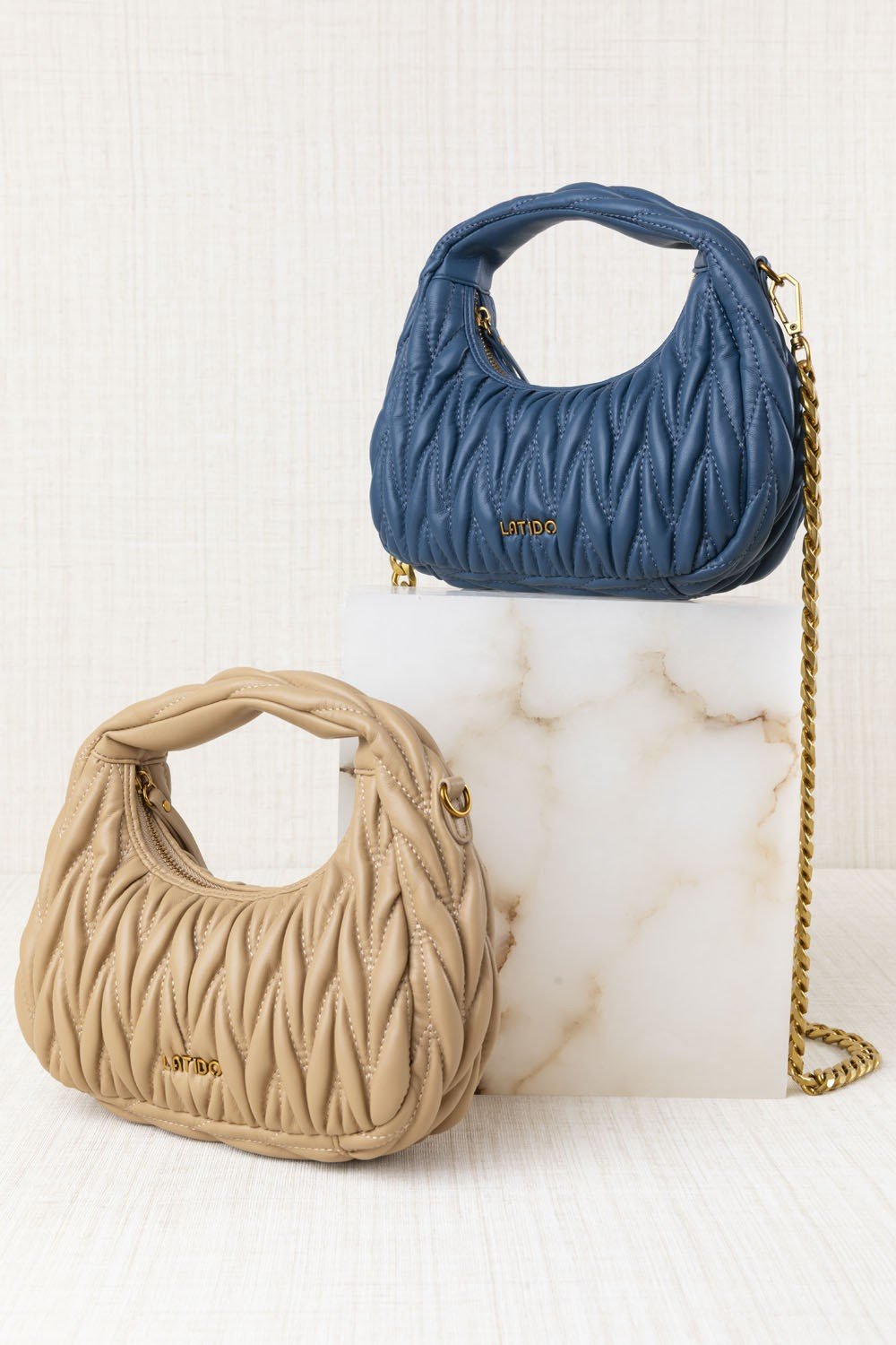 Bolso Plisado Mini Beige