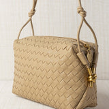 Braided Beige Midi Bag