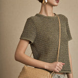 Braided Beige Midi Bag