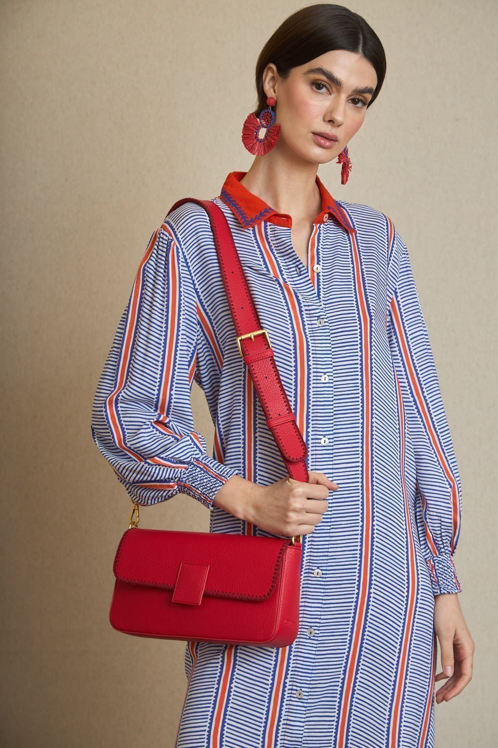 Bolso Midi Solapa Rojo