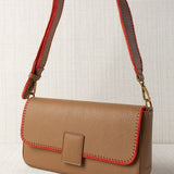 Bolso Midi Solapa Beige