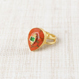 Anillo Gota Pulida Rojo