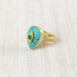Anillo Gota Pulida Turquesa