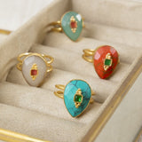 Anillo Gota Pulida Rojo