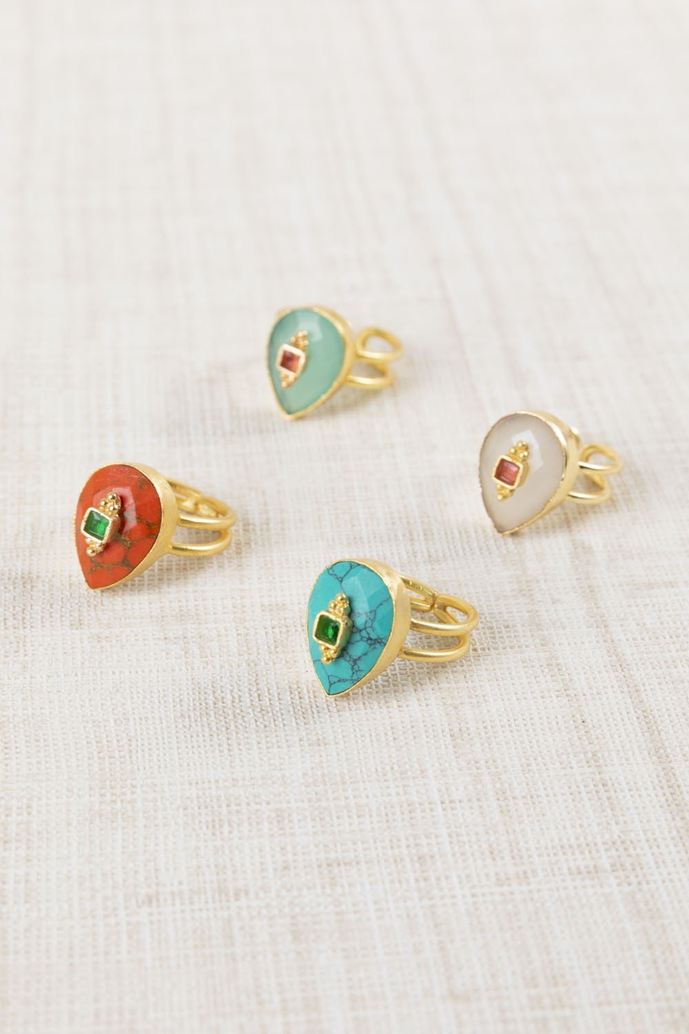 Anillo Gota Pulida Turquesa